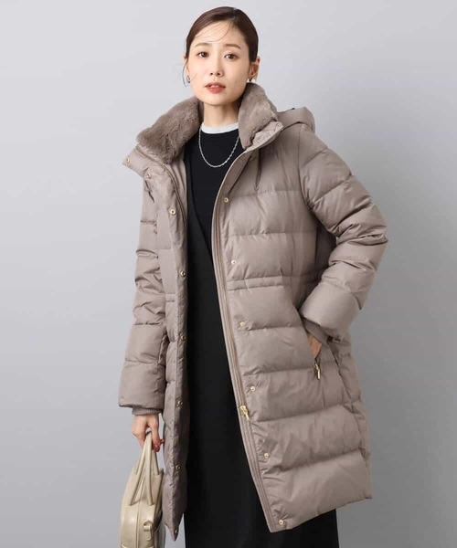 MK MICHEL KLEIN（エムケーミッシェルクラン）の「ベーシックタフタ ロングダウンコート/撥水加工（ダウンジャケット/コート・レディース・ブラック/アイボリー/モカ・38/40）」の5枚目の写真