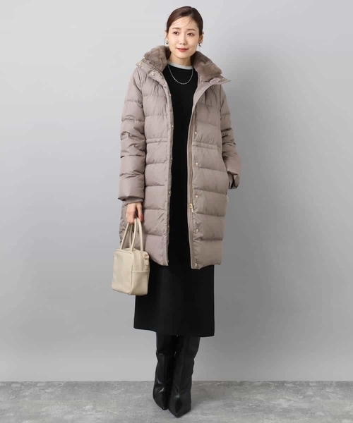 ベーシックタフタ ロングダウンコート/撥水加工（ダウンジャケット