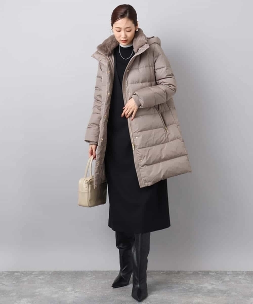 ベーシックタフタ ロングダウンコート/撥水加工（ダウンジャケット