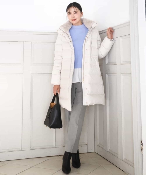 ベーシックタフタ ロングダウンコート/撥水加工（ダウンジャケット