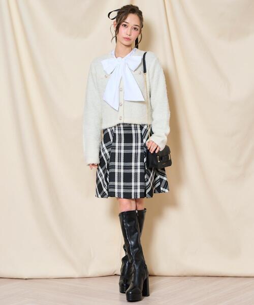 WILLSELECTION（ウィルセレクション）の「ループヤーンニットジャケット（カーディガン/ボレロ・レディース・オフホワイト/ピンク/チャコールグレー・FREE）」の17枚目の写真