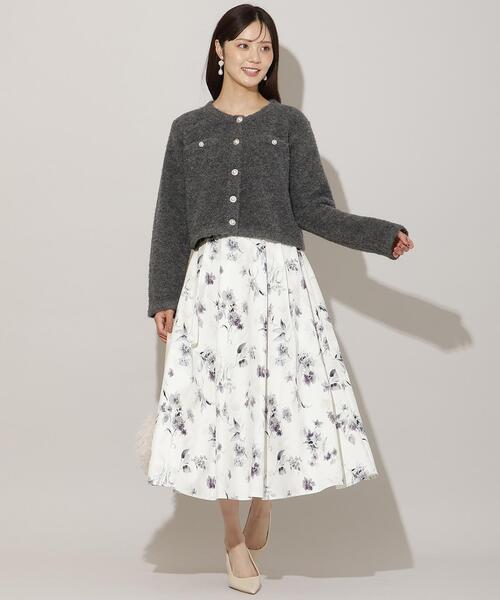 WILLSELECTION（ウィルセレクション）の「ループヤーンニットジャケット（カーディガン/ボレロ・レディース・オフホワイト/ピンク/チャコールグレー・FREE）」の5枚目の写真