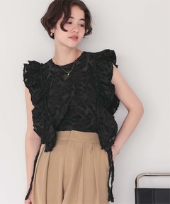 Typewriter Shirring Tops（Tシャツ/カットソー）｜anuke