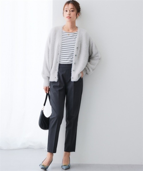 7days Life Styling（セブンデイズライフスタイリング）の「シャギーニットVネックカーディガン<大きいサイズ有>（カーディガン/ボレロ・レディース・チャコールグレー/ライトグレー/ネイビー・S/M/L/LL/3L/4L/5L/6L）」の7枚目の写真