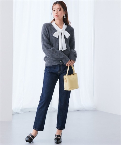 7days Life Styling（セブンデイズライフスタイリング）の「シャギーニットVネックカーディガン<大きいサイズ有>（カーディガン/ボレロ・レディース・チャコールグレー/ライトグレー/ネイビー・S/M/L/LL/3L/4L/5L/6L）」の12枚目の写真