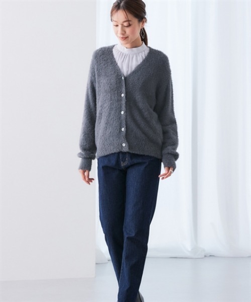 7days Life Styling（セブンデイズライフスタイリング）の「シャギーニットVネックカーディガン<大きいサイズ有>（カーディガン/ボレロ・レディース・チャコールグレー/ライトグレー/ネイビー・S/M/L/LL/3L/4L/5L/6L）」の13枚目の写真