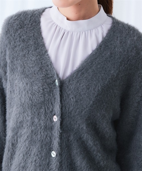 7days Life Styling（セブンデイズライフスタイリング）の「シャギーニットVネックカーディガン<大きいサイズ有>（カーディガン/ボレロ・レディース・チャコールグレー/ライトグレー/ネイビー・S/M/L/LL/3L/4L/5L/6L）」の17枚目の写真