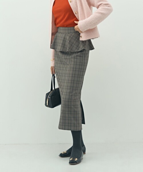 NOLLEY’S(ノーリーズ)の「ウォッシャブルペプラムタイトミディスカート(スカート・レディース・ブラウン系その他/ブラック/ブラック系その他/ベージュ系その他3・36/38/40)」の3枚目の写真