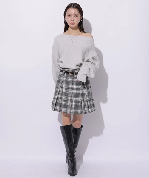 ベルト付きフレアミニスカート（スカート）｜Mystrada（マイストラーダ