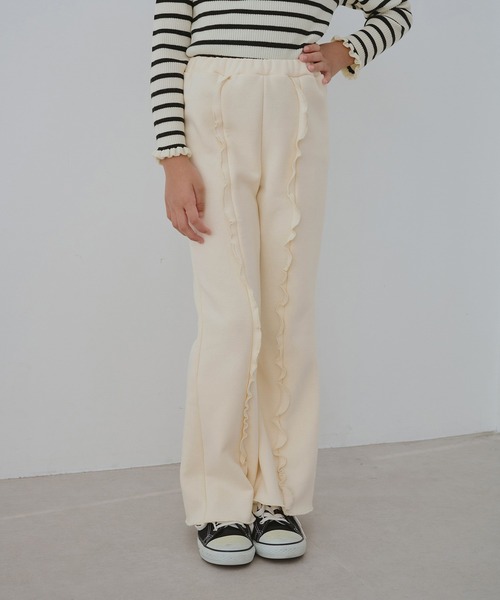 ROPE' PICNIC（ロペピクニック）の「【KIDS/キッズ】フロントフリル裏起毛パンツ（その他パンツ・キッズ・ブラック/オフホワイト・120/150/140/130）」の2枚目の写真