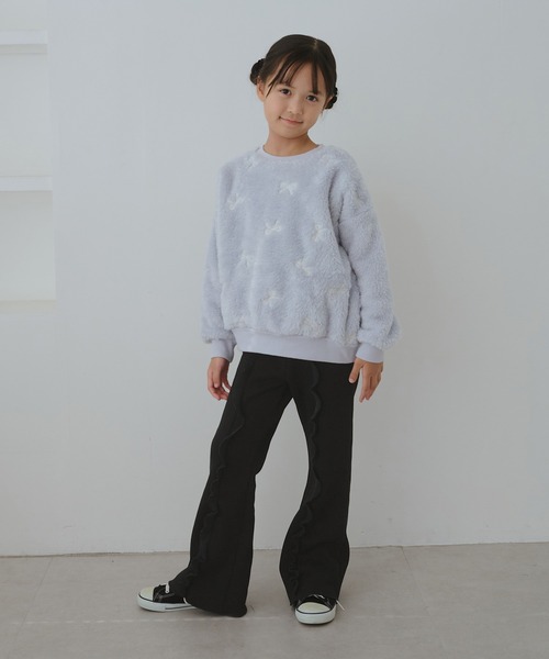 ROPE' PICNIC（ロペピクニック）の「【KIDS/キッズ】フロントフリル裏起毛パンツ（その他パンツ・キッズ・ブラック/オフホワイト・120/150/140/130）」の3枚目の写真