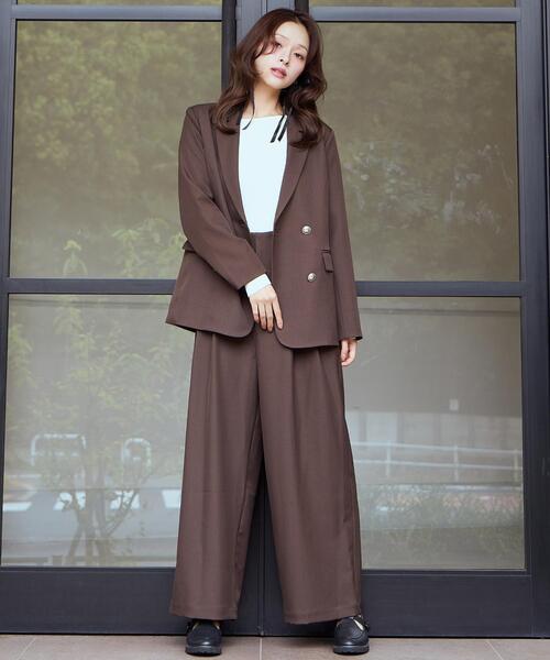 AND COUTURE(アンドクチュール)の「ウエストリブワイドパンツ(その他パンツ・レディース・ブラック/ブラウン/ベージュ・SMALL/MEDIUM)」の21枚目の写真