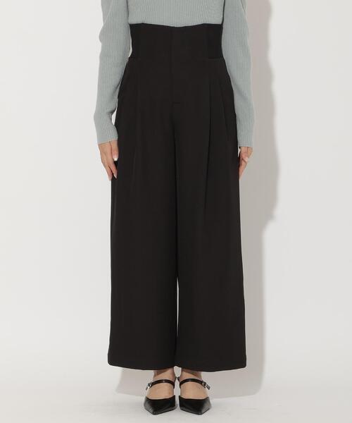 AND COUTURE(アンドクチュール)の「ウエストリブワイドパンツ(その他パンツ・レディース・ブラック/ブラウン/ベージュ・SMALL/MEDIUM)」の15枚目の写真