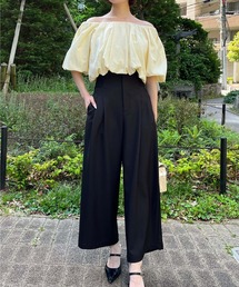 ウエストリブワイドパンツ