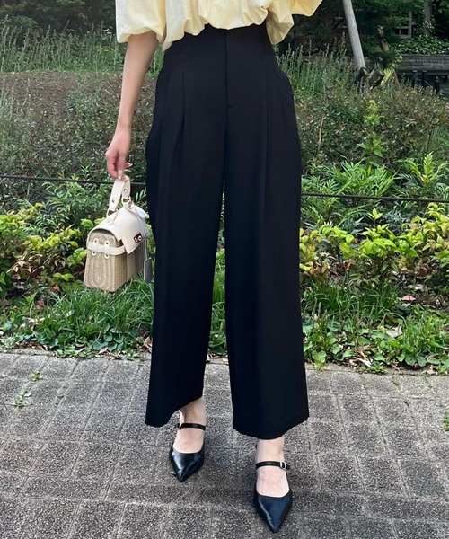 AND COUTURE(アンドクチュール)の「ウエストリブワイドパンツ(その他パンツ・レディース・ブラック/ブラウン/ベージュ・SMALL/MEDIUM)」の5枚目の写真