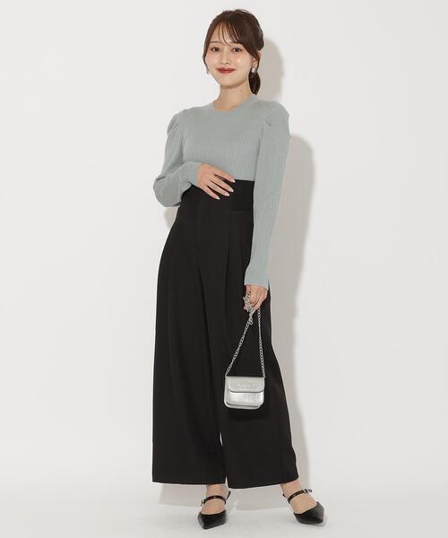 AND COUTURE(アンドクチュール)の「ウエストリブワイドパンツ(その他パンツ・レディース・ブラック/ブラウン/ベージュ・SMALL/MEDIUM)」の7枚目の写真