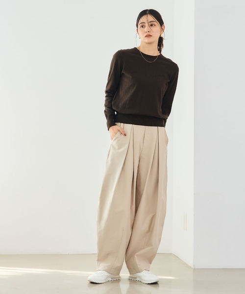 CROSS FUNCTION（クロスファンクション）の「《洗える》エブ楽 ジャージータックコクーンパンツ【CROSS FUNCTION/クロスファンクション】（その他パンツ・レディース・ブラック/グレイッシュベージュ/ネイビー・LL/L/M）」の21枚目の写真