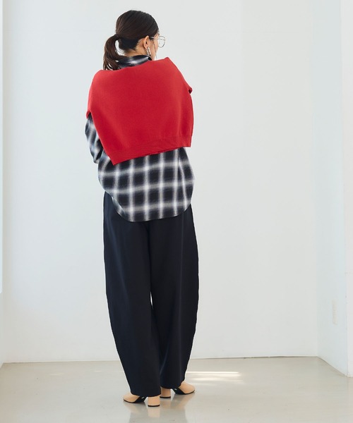 CROSS FUNCTION（クロスファンクション）の「《洗える》エブ楽 ジャージータックコクーンパンツ【CROSS FUNCTION/クロスファンクション】（その他パンツ・レディース・ブラック/グレイッシュベージュ/ネイビー・LL/L/M）」の9枚目の写真