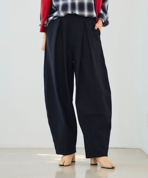 CROSS FUNCTION（クロスファンクション）の「《洗える》エブ楽 ジャージータックコクーンパンツ【CROSS FUNCTION/クロスファンクション】（その他パンツ・レディース・ブラック/グレイッシュベージュ/ネイビー・LL/L/M）」の13枚目の写真