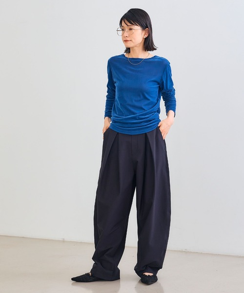 CROSS FUNCTION（クロスファンクション）の「《洗える》エブ楽 ジャージータックコクーンパンツ【CROSS FUNCTION/クロスファンクション】（その他パンツ・レディース・ブラック/グレイッシュベージュ/ネイビー・LL/L/M）」の17枚目の写真