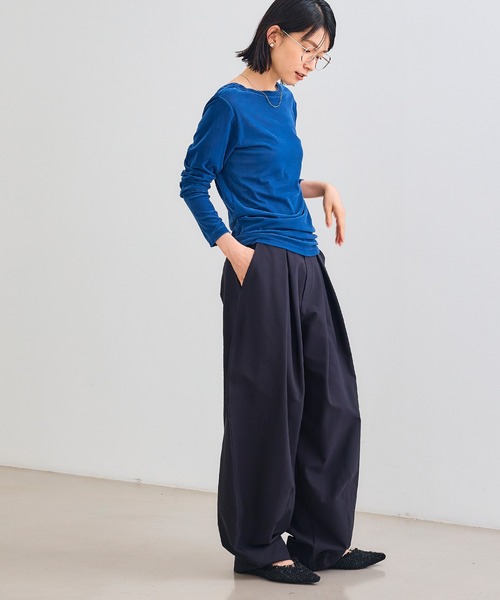 CROSS FUNCTION（クロスファンクション）の「《洗える》エブ楽 ジャージータックコクーンパンツ【CROSS FUNCTION/クロスファンクション】（その他パンツ・レディース・ブラック/グレイッシュベージュ/ネイビー・LL/L/M）」の15枚目の写真