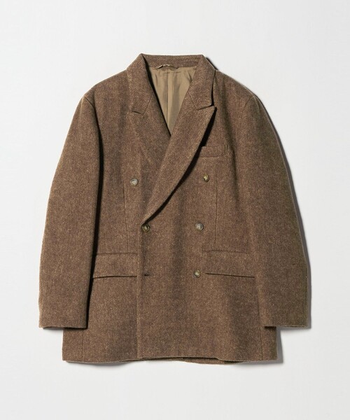 毛ブレンド ヘリンボーン ジャケットコート（テーラードジャケット