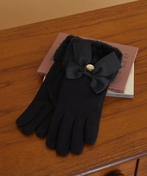 Maison de FLEUR(メゾンドフルール)のビッグリボンファーグローブ(手袋)