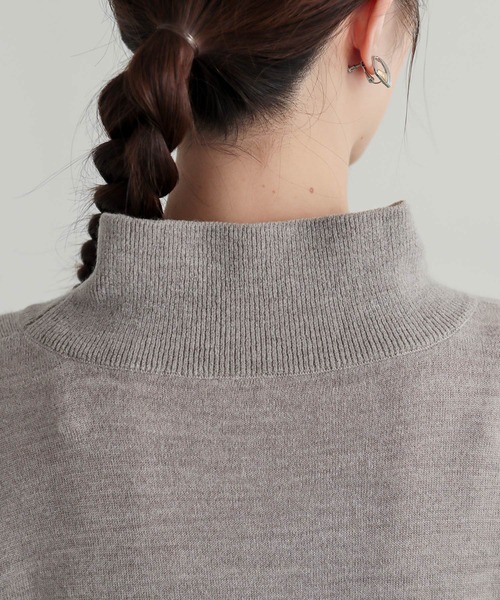 n'OrLABEL(ノアールレーベル)の「【帯電防止】カシミヤタッチニットワンピース(ワンピース・レディース・カーキ/ブラック/グレイッシュベージュ/ワイン・FREE)」の17枚目の写真