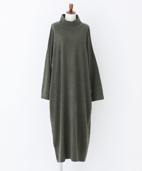n'OrLABEL(ノアールレーベル)の「【帯電防止】カシミヤタッチニットワンピース(ワンピース・レディース・カーキ/ブラック/グレイッシュベージュ/ワイン・FREE)」の7枚目の写真
