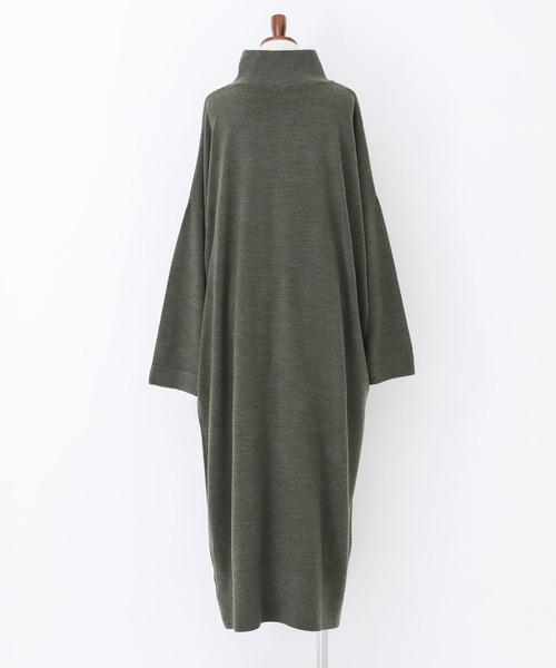 n'OrLABEL(ノアールレーベル)の「【帯電防止】カシミヤタッチニットワンピース(ワンピース・レディース・カーキ/ブラック/グレイッシュベージュ/ワイン・FREE)」の9枚目の写真