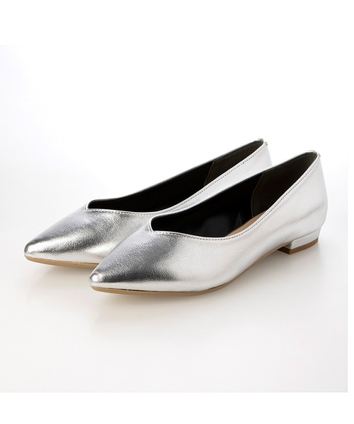 Fin（フィン）の「Vカットフラットシューズ【低反発スポンジ入り】（パンプス・レディース・シルバー/ブラック/パイソン/ゴールド・24cm/23.5cm/23cm/22.5cm/24.5cm）」の11枚目の写真