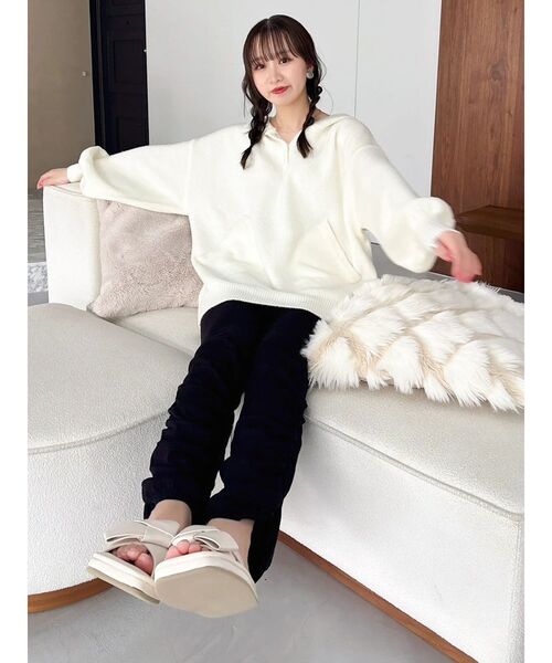 dazzlin（ダズリン）の「【吉田朱里】温感・セラミド加工くしゅくしゅパンツ（その他パンツ・レディース・ブラウン/ブラック・SMALL/MEDIUM/LARGE）」の13枚目の写真