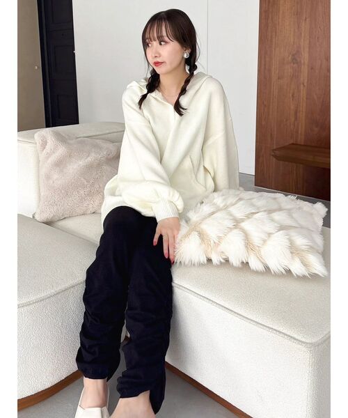 dazzlin（ダズリン）の「【吉田朱里】温感・セラミド加工くしゅくしゅパンツ（その他パンツ・レディース・ブラウン/ブラック・SMALL/MEDIUM/LARGE）」の14枚目の写真