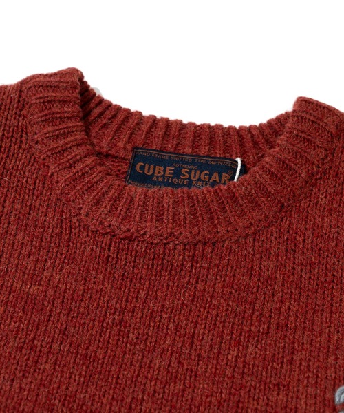 CUBE SUGAR（キューブシュガー）の「CUBE SUGAR/キューブシュガー　アンティークニット ハンドステッチPO（ニット/セーター・レディース・レッド/その他1・FREE）」の3枚目の写真