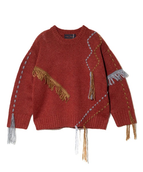 CUBE SUGAR（キューブシュガー）の「CUBE SUGAR/キューブシュガー　アンティークニット ハンドステッチPO（ニット/セーター・レディース・レッド/その他1・FREE）」の8枚目の写真