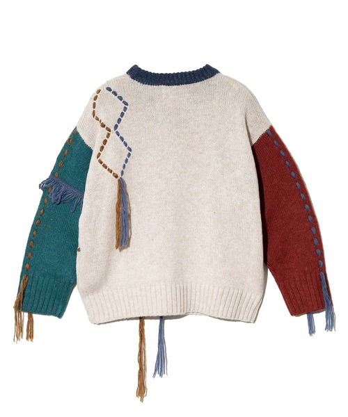 CUBE SUGAR（キューブシュガー）の「CUBE SUGAR/キューブシュガー　アンティークニット ハンドステッチPO（ニット/セーター・レディース・レッド/その他1・FREE）」の11枚目の写真