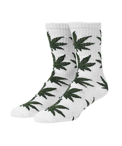 HUF(ハフ)の「PLANTLIFE SHADOW SOCKS(ソックス/靴下・メンズ・ホワイト×グリーン/グリーン・O/S)」の1枚目の写真