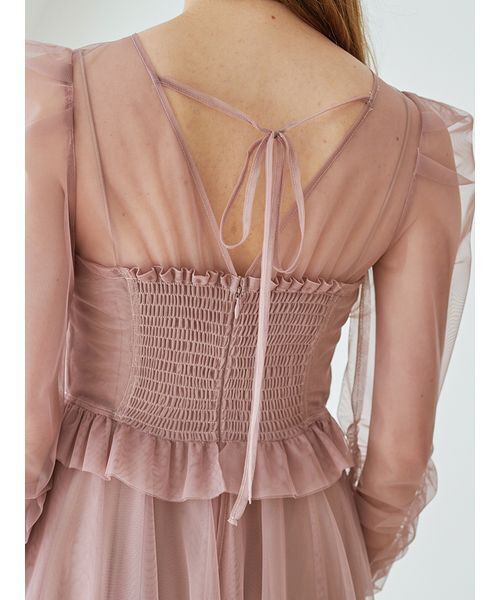 SNIDEL ピンク ティアードチュールドレス チュールティアードボリュームドレス | スナイデル(SNIDEL) | マルイ