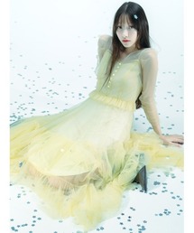 SNIDEL | Sustainableティアードチュールドレス(ドレス)