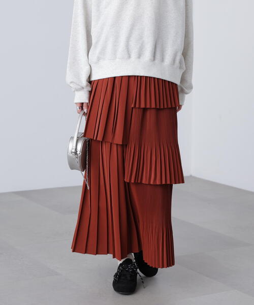 FREE'S MART(フリーズマート)の「◆ランダムプリーツティアードスカート(スカート・レディース・ホワイト/ブラウン/ブラック・SMALL/MEDIUM)」の3枚目の写真