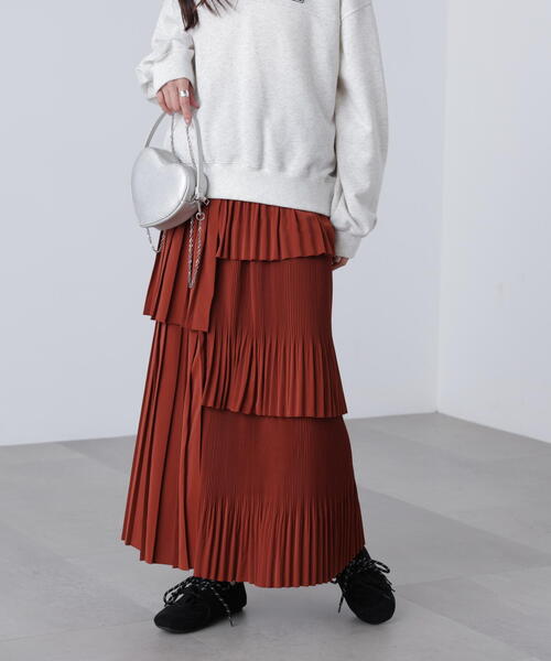 FREE'S MART(フリーズマート)の「◆ランダムプリーツティアードスカート(スカート・レディース・ホワイト/ブラウン/ブラック・SMALL/MEDIUM)」の10枚目の写真