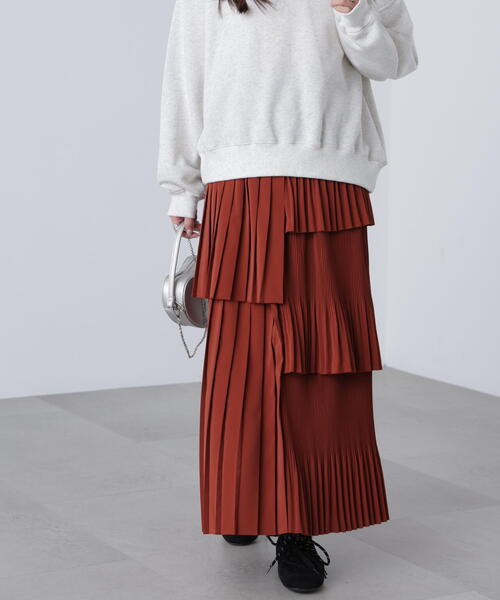 FREE'S MART(フリーズマート)の「◆ランダムプリーツティアードスカート(スカート・レディース・ホワイト/ブラウン/ブラック・SMALL/MEDIUM)」の9枚目の写真