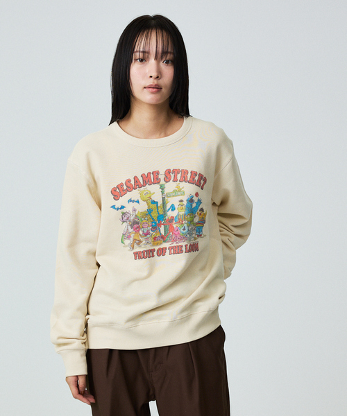 FRUIT OF THE LOOM(フルーツオブザルーム)の「【FRUIT OF THE LOOM】ロングスリーブ甘編み裏毛1/スウェット(Tシャツ/カットソー・メンズ・アイボリー/ブラック・L)」の8枚目の写真