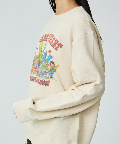 FRUIT OF THE LOOM(フルーツオブザルーム)の「【FRUIT OF THE LOOM】ロングスリーブ甘編み裏毛1/スウェット(Tシャツ/カットソー・メンズ・アイボリー/ブラック・L)」の12枚目の写真