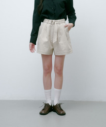 ベルト付きバンディングハーフパンツ ベージュ 4W241W001