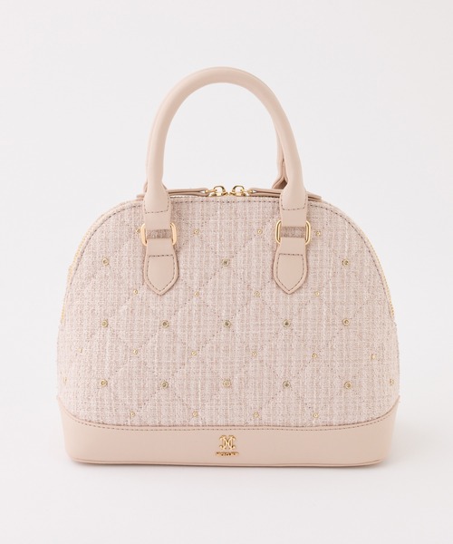 one after another NICE CLAUP（ワンアフターアナザーナイスクラップ）の「【ＨolidayCollection】ビジュースタッズ付きバッグ（ハンドバッグ・レディース・ブラック/ピンクベージュ/サックスブルー/アイボリー・FREE）」の4枚目の写真