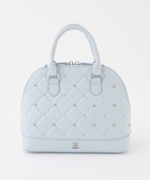 one after another NICE CLAUP（ワンアフターアナザーナイスクラップ）の「【ＨolidayCollection】ビジュースタッズ付きバッグ（ハンドバッグ・レディース・ブラック/ピンクベージュ/サックスブルー/アイボリー・FREE）」の3枚目の写真