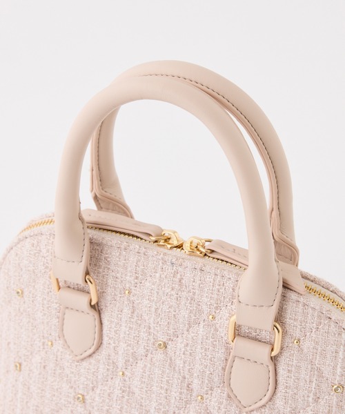 one after another NICE CLAUP（ワンアフターアナザーナイスクラップ）の「【ＨolidayCollection】ビジュースタッズ付きバッグ（ハンドバッグ・レディース・ブラック/ピンクベージュ/サックスブルー/アイボリー・FREE）」の10枚目の写真