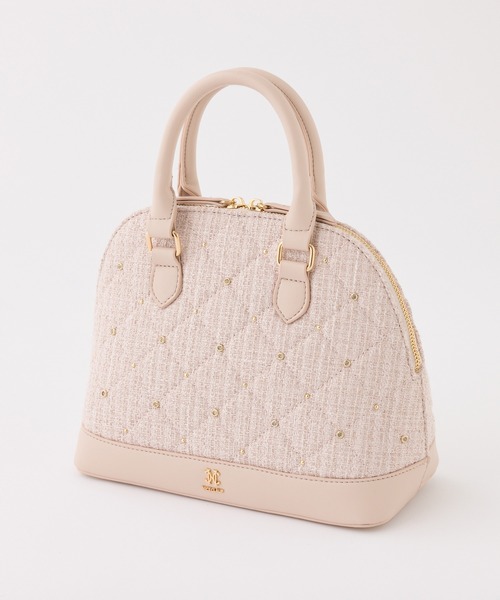 one after another NICE CLAUP（ワンアフターアナザーナイスクラップ）の「【ＨolidayCollection】ビジュースタッズ付きバッグ（ハンドバッグ・レディース・ブラック/ピンクベージュ/サックスブルー/アイボリー・FREE）」の18枚目の写真