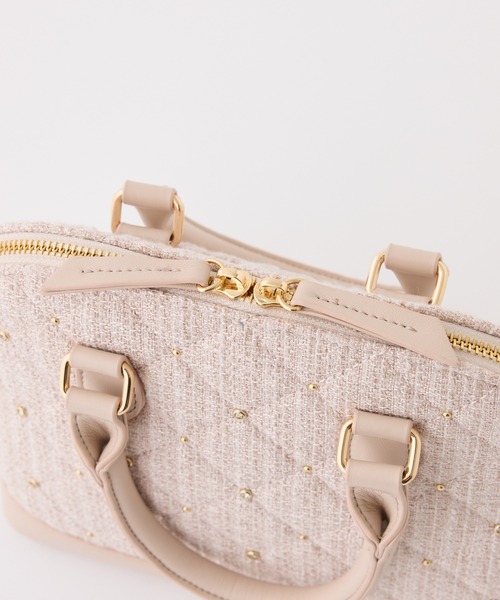 one after another NICE CLAUP（ワンアフターアナザーナイスクラップ）の「【ＨolidayCollection】ビジュースタッズ付きバッグ（ハンドバッグ・レディース・ブラック/ピンクベージュ/サックスブルー/アイボリー・FREE）」の13枚目の写真